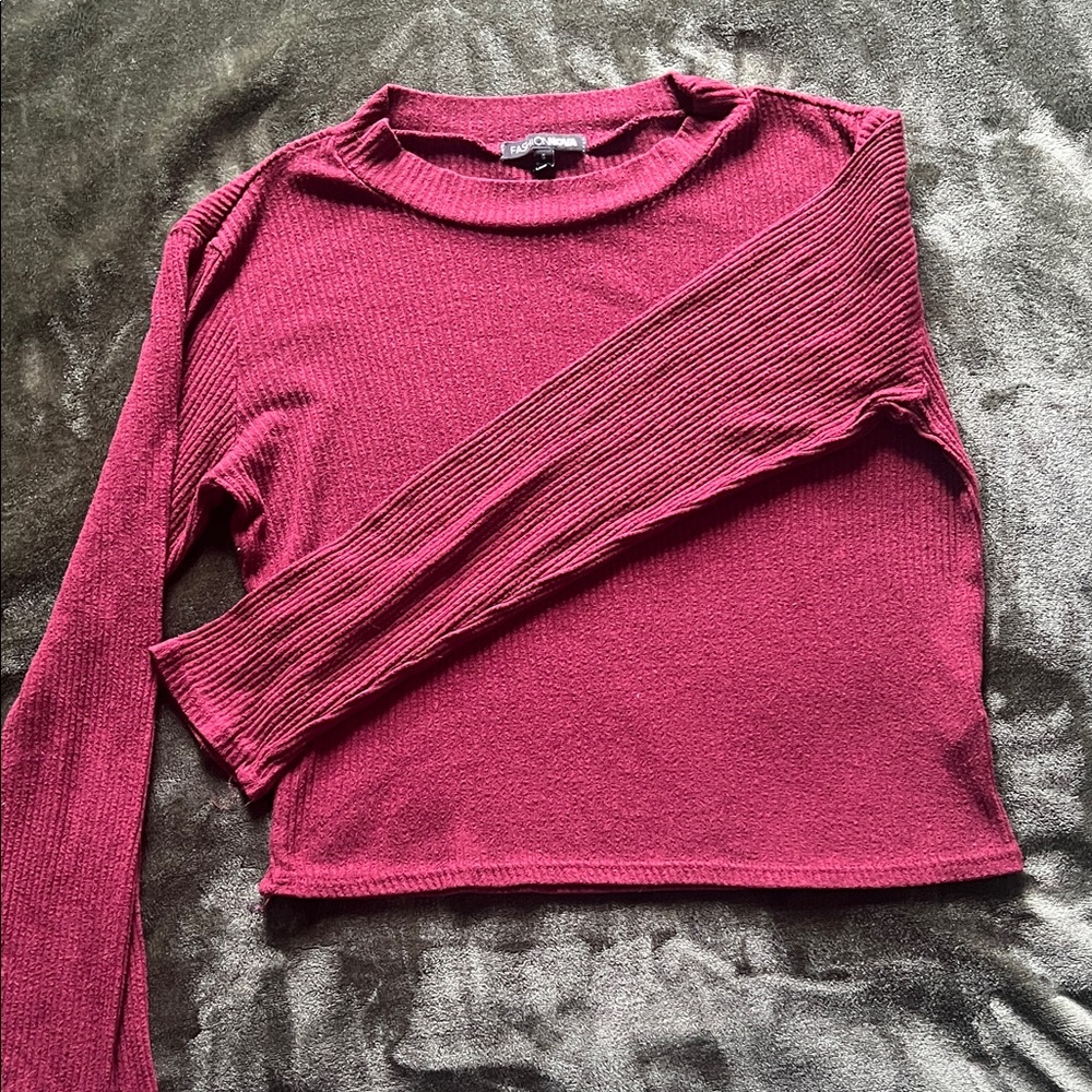 Bundle🌸$15 (3 items from closet)Fashion Nova Cropped Ribbed Long Sleeve Top